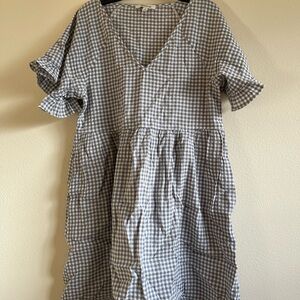 Madewell Black and White Flutter Sleeve Mini Dress